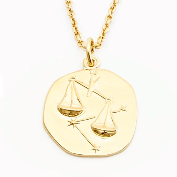 BNIB - Rellery Jewelry Gold Libra Zodiac Necklace - Picture 1 of 4